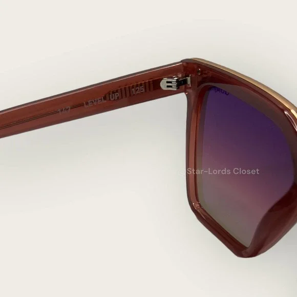 QUAY Sunglasses | Level Up Square Frame Milky Rose Pink Navy Vibrant Barbie Y2K - Picture 6 of 9